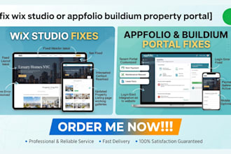 fix wix studio or appfolio buildium property portal