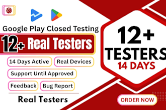 provide 12 testers 20 testers 12 app testers 12 testers google play 20 testers