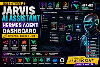 build jarvis ai assistant hermes agent dashboard auto post n8n mcp claude code
