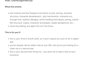 offer developmental and line edits on novels