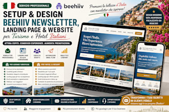 setup design beehiiv newsletter landing page website for spain tourisms hotels