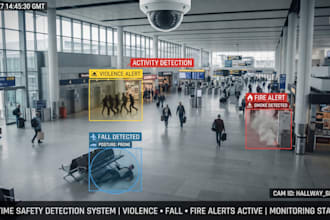 build ai powered violence, fall and fire detection systems