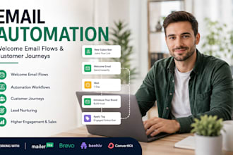 set up email automation, welcome email flows and customer journeys