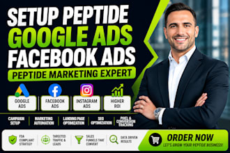 setup peptide marketing fb ads SEO peptide website promotion peptide google ads