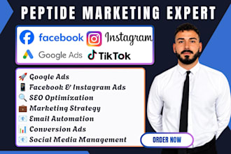 setup peptide marketing fb ads SEO peptide website promotion peptide google ads