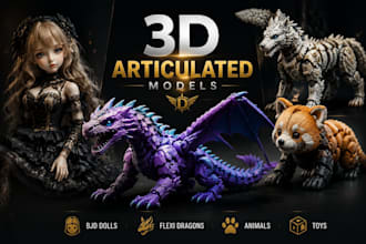 sculpt 3d articulated bdj doll flexi model 3d dragon toy design for 3d printing