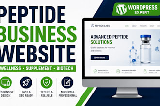 design peptide website supplement website wellness website biotech website