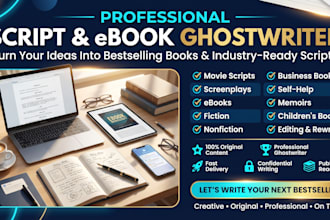 ghost write your ebook and book script fiction non fiction romance kindle book