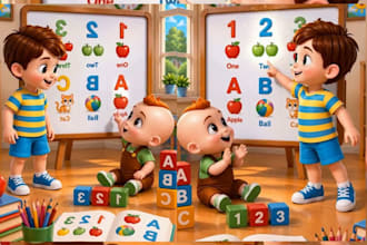 3d kids animation 3d kids learning videos 3d animation 3d pixar style ai video