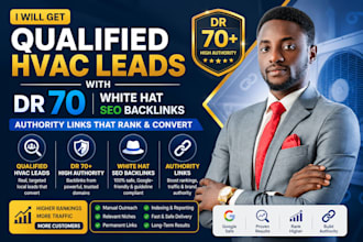 get qualified hvac leads with dr70, white hat SEO backlinks and authority links