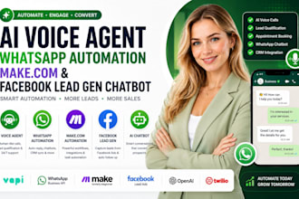 build ai voice agent vapi whatsapp automation make com facebook lead gen chatbot