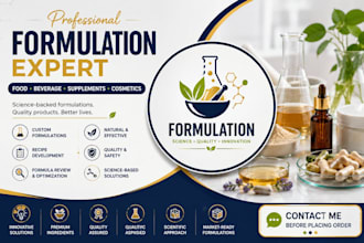 develop formulas for cosmetic formulation, skincare, hair care, organic product