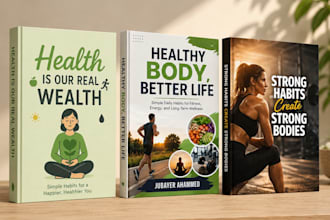 create self help, wellness and health fitness book cover design for amazon KDP