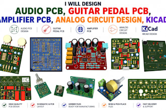 design audio pcb, guitar pedal pcb, amplifier pcb, analog circuit design, kicad