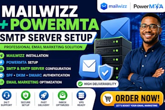 install mailwizz, powermta SMTP server for email marketing