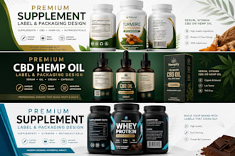 design premium supplement, cbd, and hemp oil label and packaging
