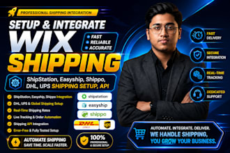 setup wix shipstation, easyship, shippo, dhl, ups shipping setup, shipping API