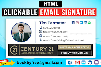 create clickable HTML email signature for gmail outlook and apple mail