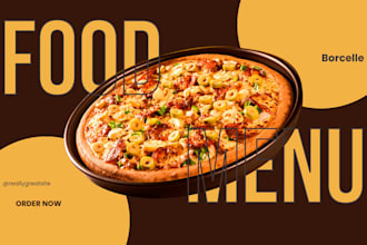 a stunning menu for restaurants, cafés, and fast food
