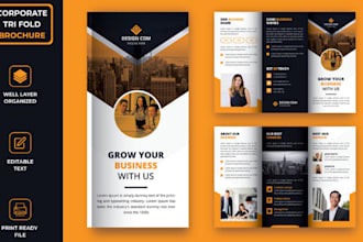 create modern trifold brochure and luxury marketing collateral designs