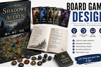 design your board game or card game with rules and mechanics