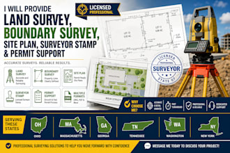 ohio ma ga tn wa ny land survery boundary survey site plan surveyor stamp permit