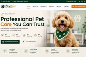 create wix pet grooming website dog walking pet boarding pet training website