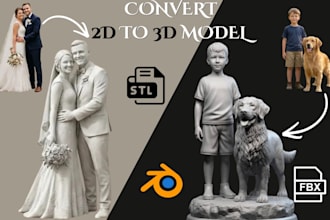 convert your 2d character sketch or concept are into a 3d model