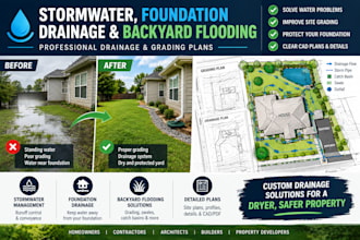 do stormwater, foundation drainage plans and backyard flooding drainage plans