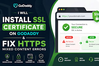 configure godaddy SSL, https redirect, and mixed content fixes