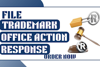 file trademark office action response for uspto, ukipo, euipo, cipo