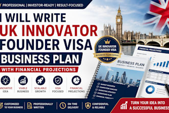 write UK innovator founder visa business plan, financial projection for startup