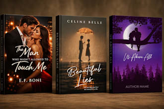 design erotic romance bookcover and contemporary fiction book cover for amazon