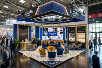 design 3d trade show booth, exhibition stand, and kiosk