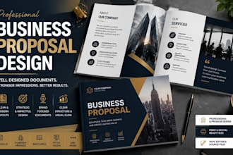 design a professional business proposal booklet, company profile, and brochure