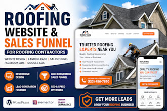 build roofing, roof repair, roofing contractor website and sales funnel