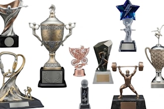 3d trophy, award, cup, medal, plaque, stl and 3mf model for 3d printing