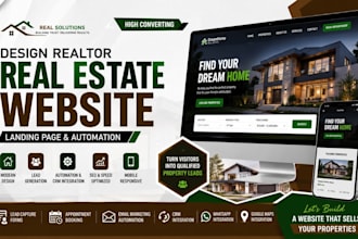 design realtor for real estate website landing page and automation
