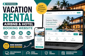 design vacation rental, airbnb, hotel booking and short term rental website