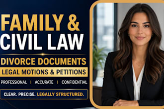 draft family and civil law divorce documents legal motions and petitions