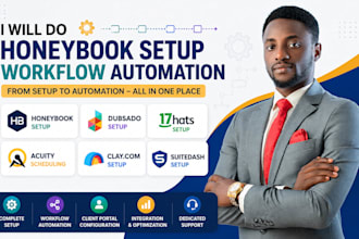 setup honeybook, dubsado, 17hats, suitedash and zapier workflow automation