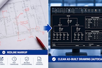 convert electrical redline markups into as built drawings