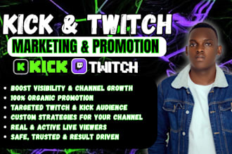 do organic kick channel promotion to increase live viewers followers, affiliated