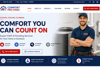 build wix website hvac services website plumbing heating cooling contractor site