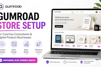 set up gumroad store for coaches consultants and digital product businesses