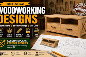 create custom woodworking plans, furniture design, and shop drawings