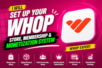 build, set up your whop digital product, paid community, and membership business