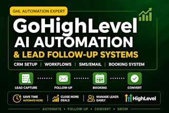 build gohighlevel ai automation, CRM workflows and lead follow up systems