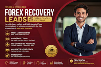 provide fresh verified forex recovery leads, forex trader leads, investor leads