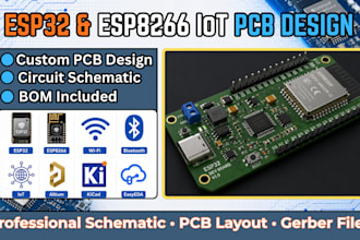 design esp32, esp8266 iot pcb layout and gerber files